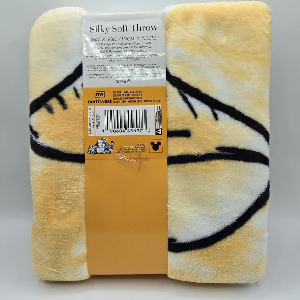 Disney Winnie The Pooh Oh Bother Silk Touch Throw Blanket Yellow